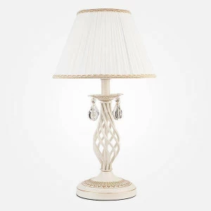 Лампа настольная белая с золотистым, с хрусталем Strotskis Eurosvet 10054/1 EUROSVET AMELIA 00-3907030 Белый;золото