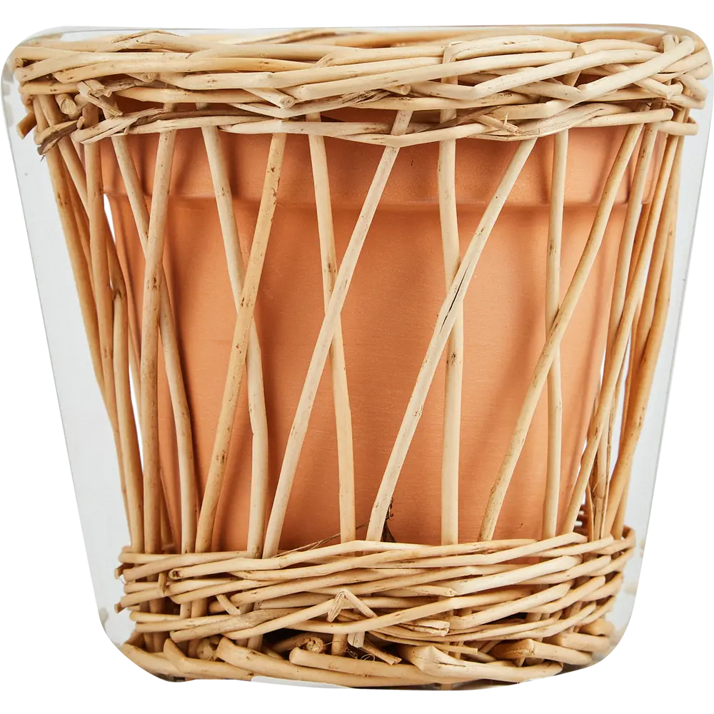 Свеча в керамическом подсвечнике Atmosphera Ротанг коричневая 12.5 см STLM-2043636 - Вид №2