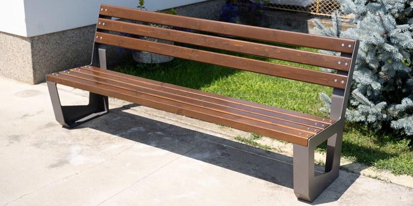 ENCHO ENCHEV - ETE Скамья из металла и дерева со спинкой  144  - Вид №3