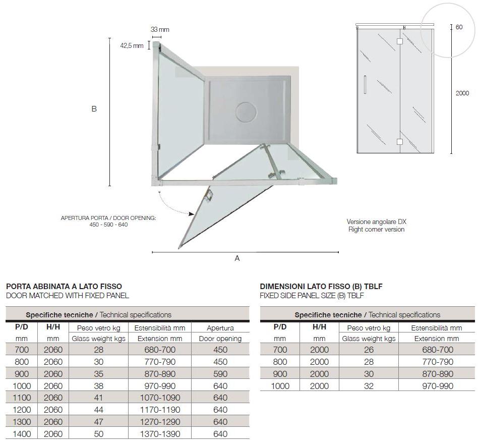 TAMANACO Душевой уголок угловой с распашной дверцей sun-id-1401593 - Вид №1