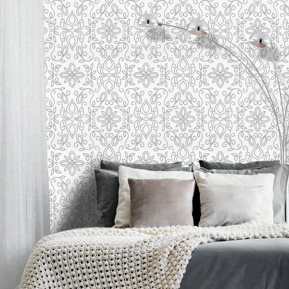 Обои флизелиновые Вензель белые 1.06 м 1117-22 Santreyd STLM-2080437 - Вид №2