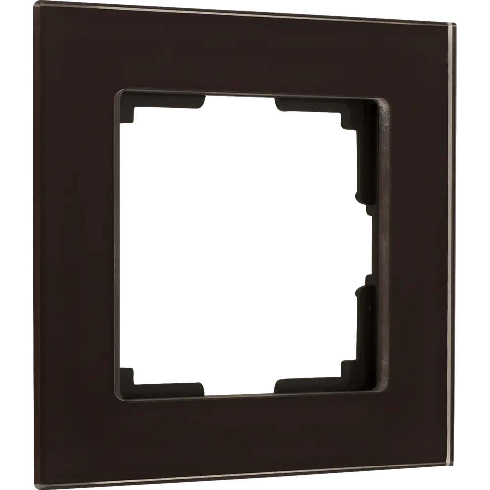 Рамка для розеток и выключателей Werkel Favorit 1 пост стекло цвет коричневый STLM-2129281 - Вид №2