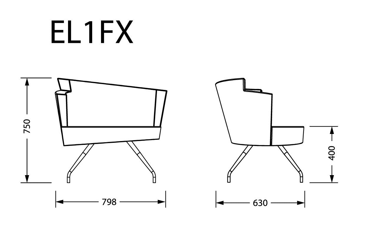 Тканевое кресло с подлокотниками TALIN Elipse ARCH-00078295 - Вид №2