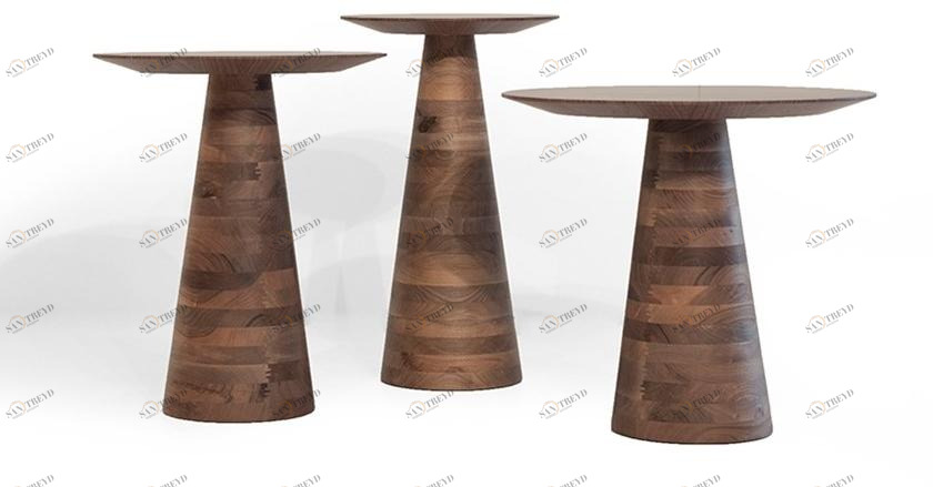 Mobi Высокий круглый деревянный журнальный столик sun-id-1485458