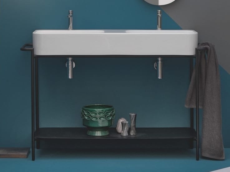 Двойная раковина из нержавеющей стали с держателем для полотенец Axa вещь ARCH-00145467