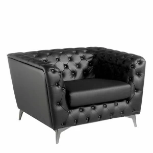 Кресло кожаное с металлическими ножками черное от Angel Cerda ANGEL CERDA FL1838-1P-VISON 00-3865510 Черный