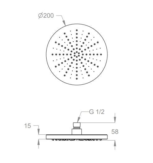 Латунная круглая душевая головка Fir Italia насадки для душа ARCH-00039355 - Вид №2