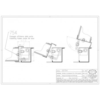 IBFM art.754-754/E петля с 3D-регулировкой для профильных дверей LK01-214 - Вид №2