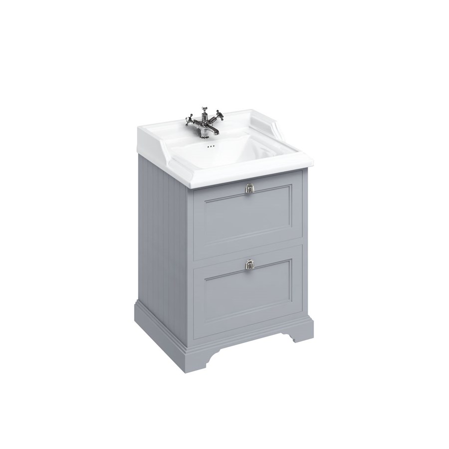 Burlington Отдельностоящий блок 65 с 2 ящиками и классической раковиной Classic Grey с 2-мя отверстиями под смеситель Раковина FF9G_B15 2TH  - Вид №10