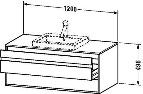 KT675604949 Тумбочка подвесная Ketho #KT6756 1200 x 550 мм Графит матовый, декор Duravit - Вид №1
