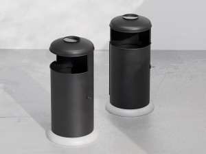 Корзина для мусора из листового металла с пепельницей