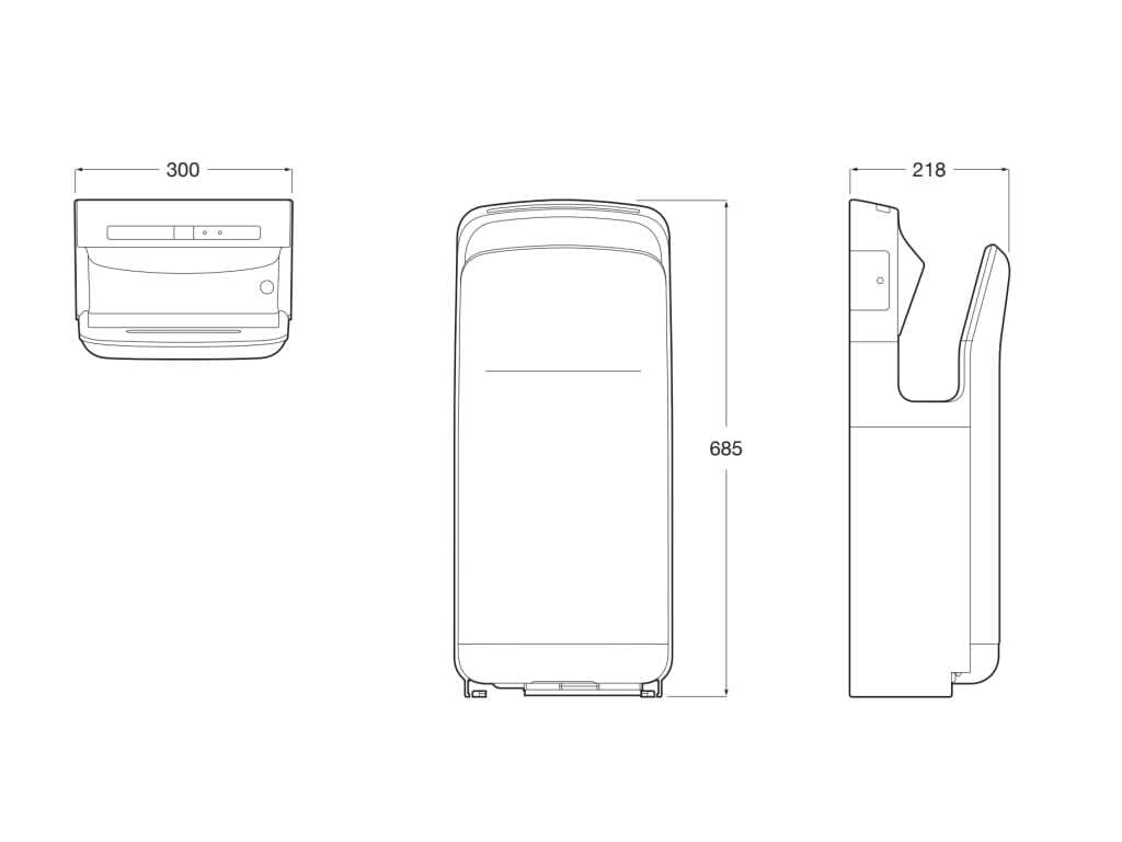 Пластиковые электрические полотенца с воздушным лезвием Roca Public ARCH-00100650 - Вид №2