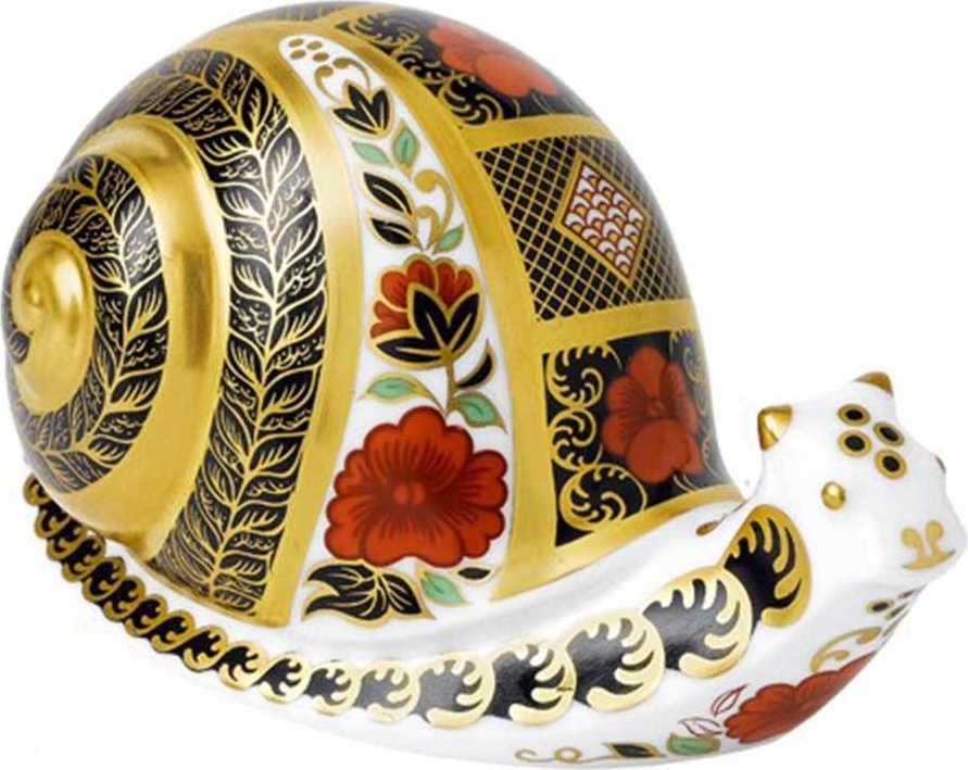 10575150 Royal Crown Derby Пресс-папье Royal Crown Derby "Улитка, Старый Имари" 6,5см Фарфор костяной 