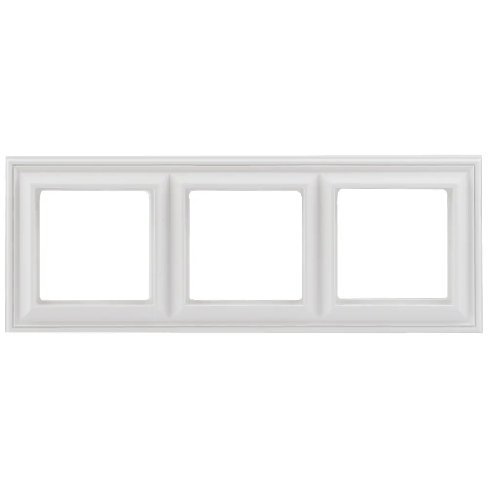 Рамка для розеток и выключателей EcoProfi Design 3 поста цвет белый Santreyd Jung EcoProfi STLM-2169342 - Вид №1