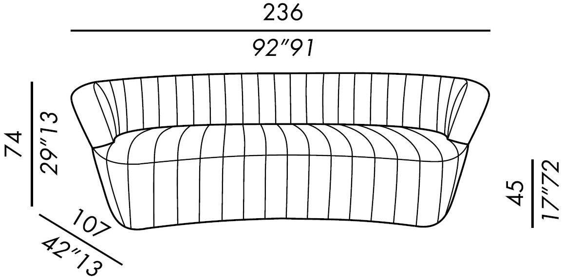 Meridiani 3-х местный тканевый диван sun-id-1348153 - Вид №5