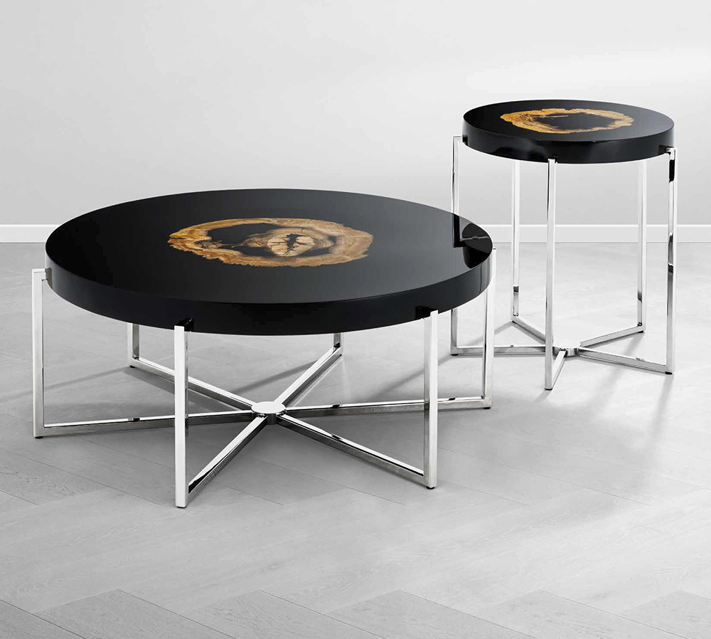 Приставной столик круглый черный Pompidou от Eichholtz EICHHOLTZ  242526 Хром;черный  - Вид №6