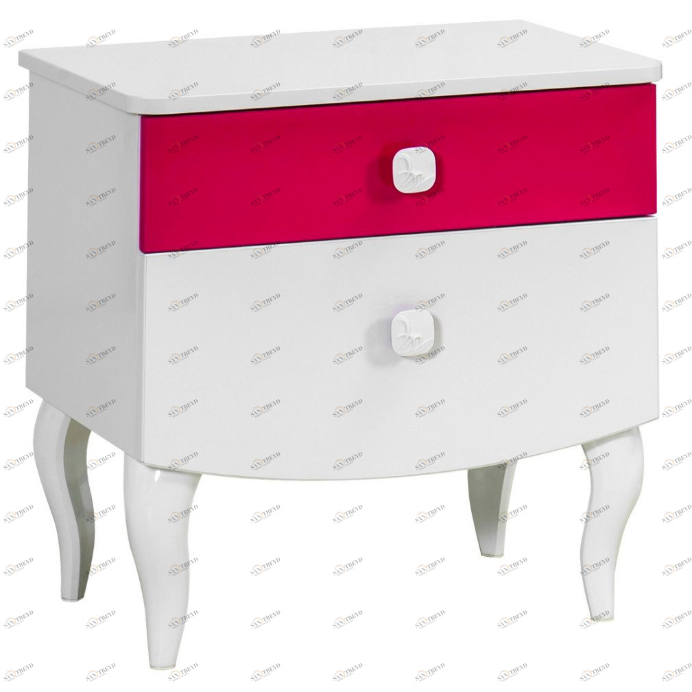 Прикроватная тумбочка белая с 2 ящиками Yakut CILEK YAKUT 00-3832596 Белый Santreyd 