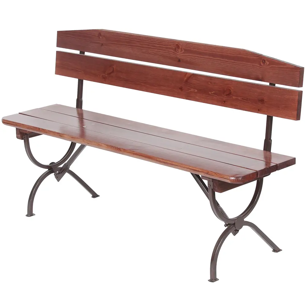 Скамья Naterial Тироль складная 148х35х48 см сталь/дерево темно-коричневая STLM-2139166 - Вид №11