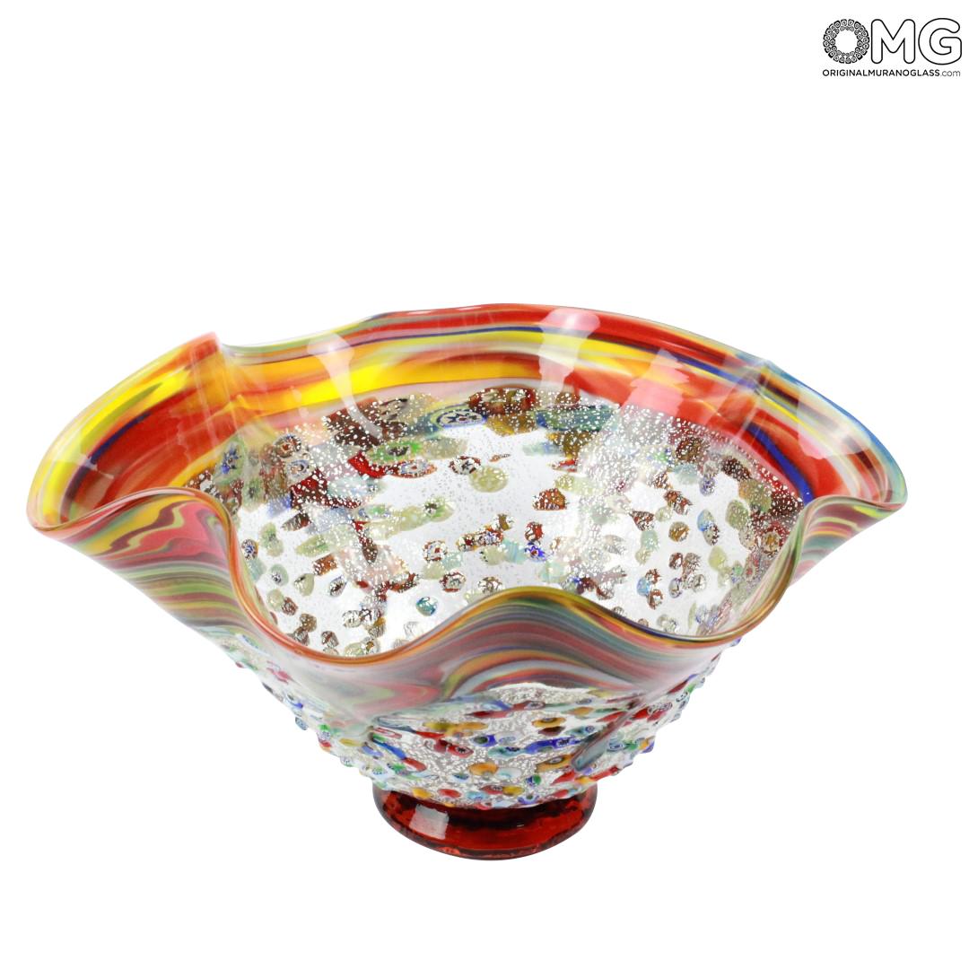 600 ORIGINALMURANOGLASS Декоративная ваза-чаша Bella Gialla - муранское стекло OMG 26 см  - Вид №1