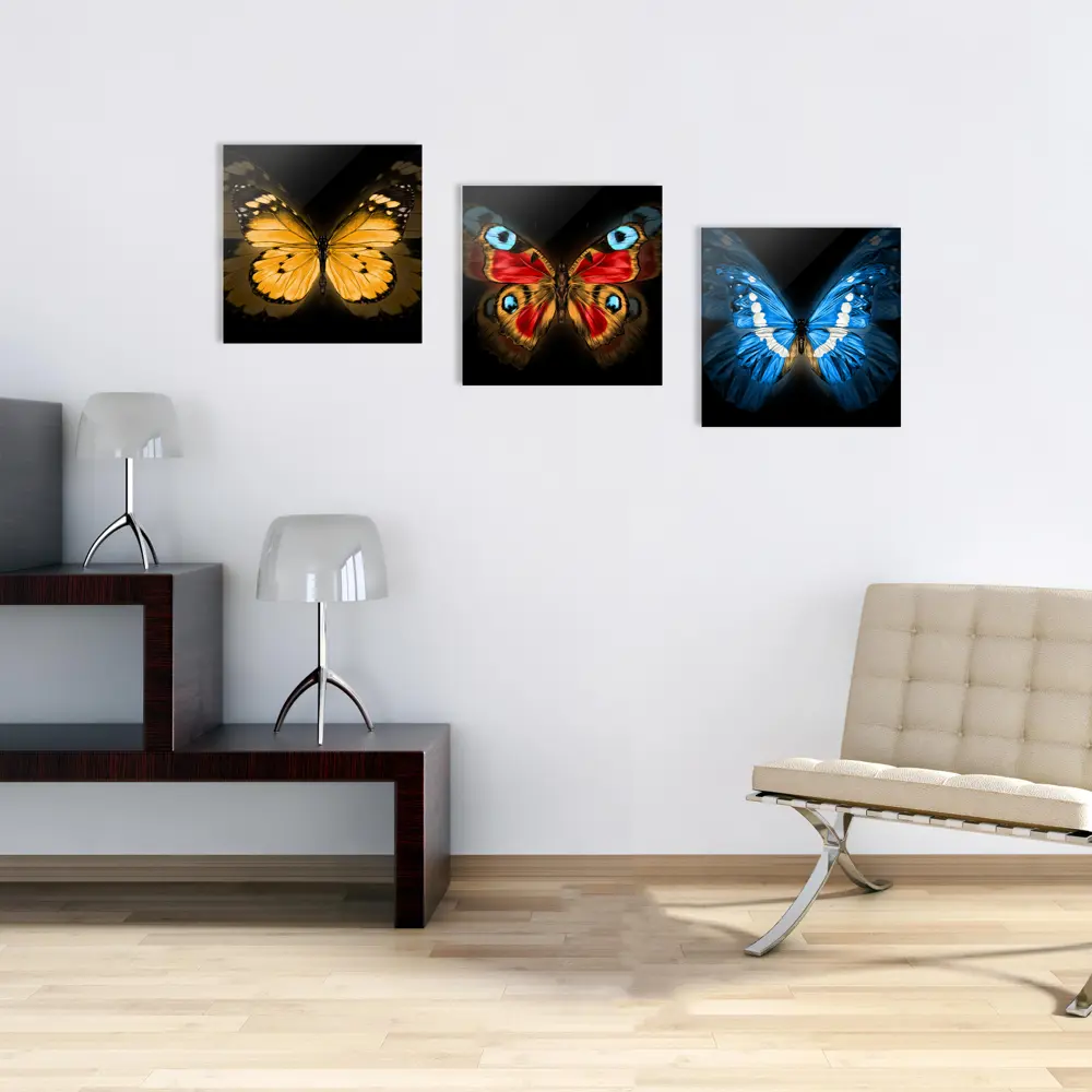Картина на стекле Бабочка голубая 40x40 см 82523498 STLM-2089646 ARTABOSKO  - Вид №5