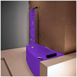 Ванна с кабиной Gruppo Treesse Asyx Box Top VTL-V8261-B8220-DX-F угловая фиолетовая правосторонняя