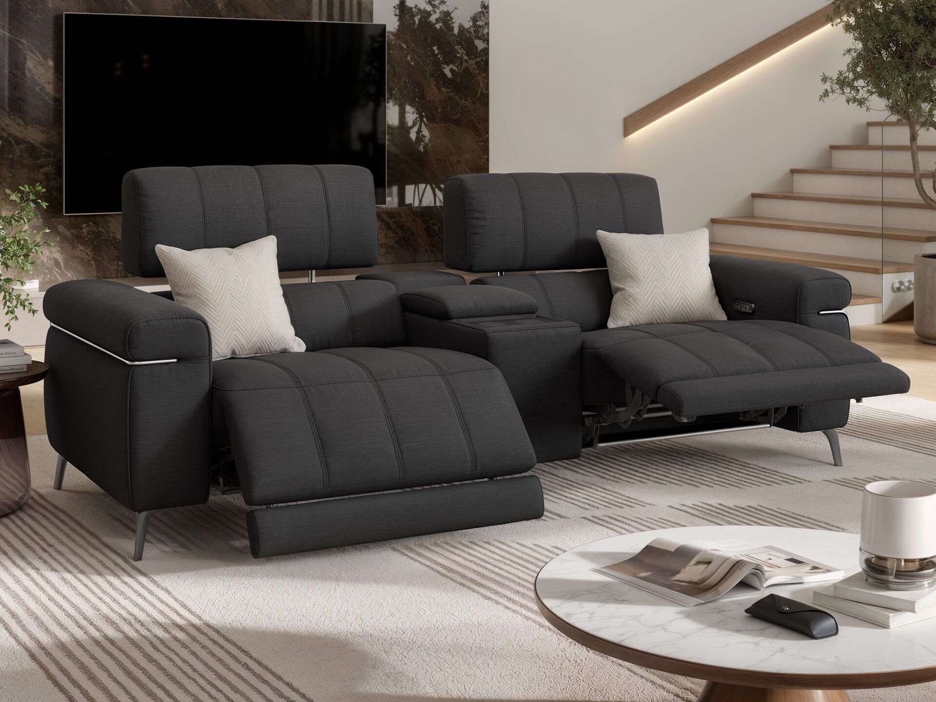 Домашний кинотеатр 2 местный тканевый диван Sofanella Soleto ARCH-00100592 - Вид №6