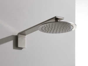 Круглая душевая головка из нержавеющей стали с кронштейном