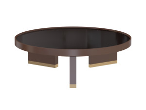 Низкий журнальный столик из дерева и стекла