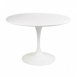 Обеденный стол круглый белый глянцевый 100 см Eero Saarinen Style Tulip Table SOHO DESIGN TULIP 131562 Белый
