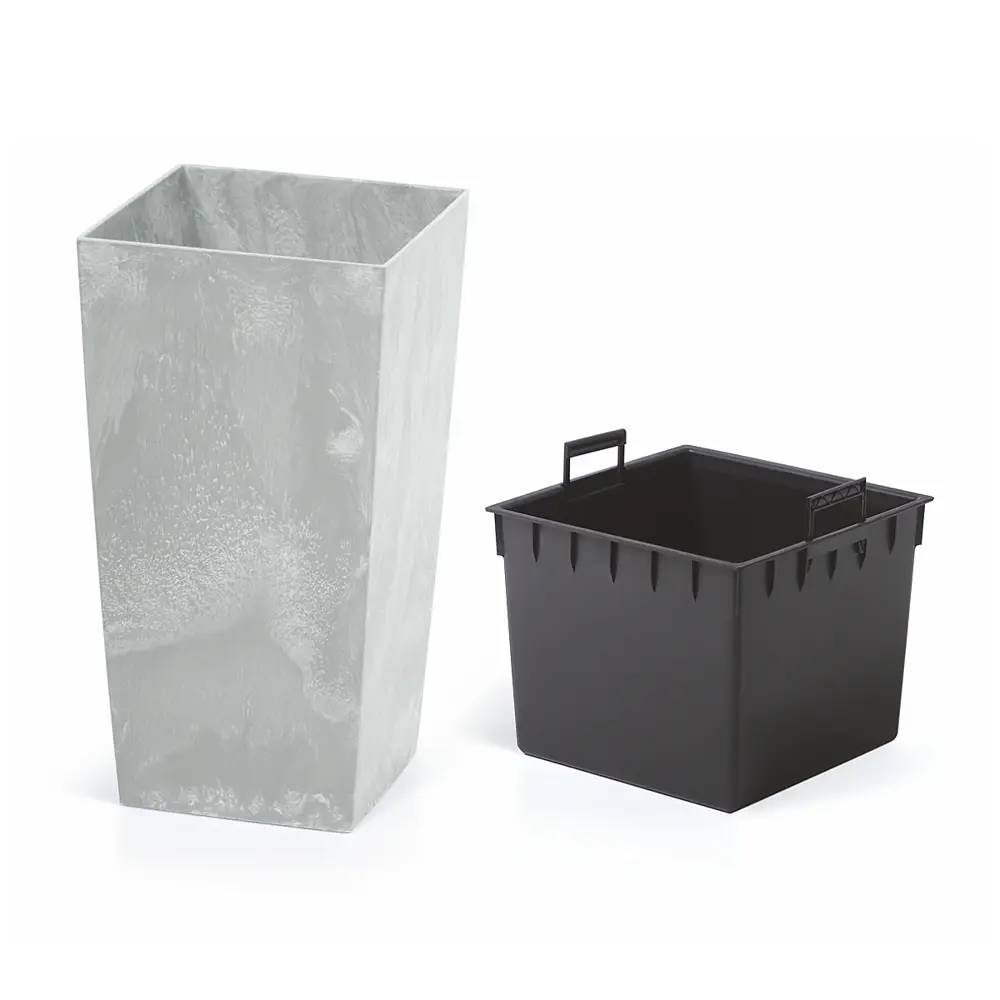 Кашпо для цветов Prosperplast Urbi Square 40x75x40 см v91.5 л пластик светло-серый 89089535 STLM-2028756