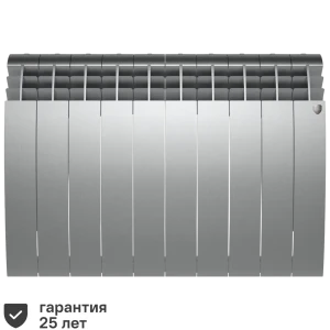 Радиатор секционный Royal Thermo Biliner 500/87 10 секций боковое подключение биметалл серый
