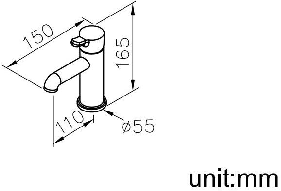 JUSTIME Смеситель для раковины, однорычажный, из хромированной латуни Sweet 6766-90-80cp - Вид №2