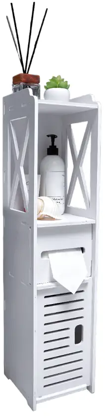 91705492 Пенал для ванной Oqqi Bathroom-Organizer4 20x78см цвет белый STLM-0981244