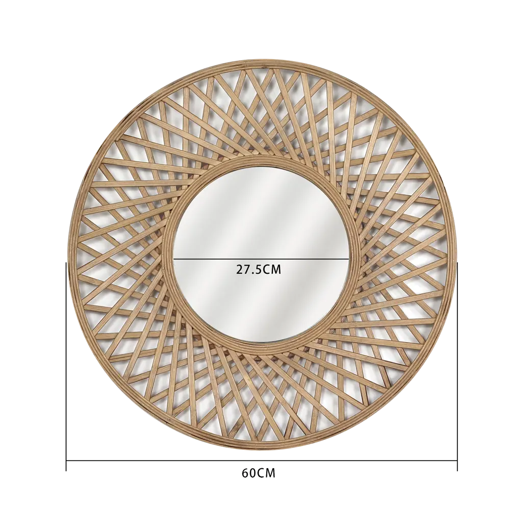 Зеркало декоративное KREAFORTA Rosace круглое D60 см бамбук цвет коричневый STLM-2119537 - Вид №4