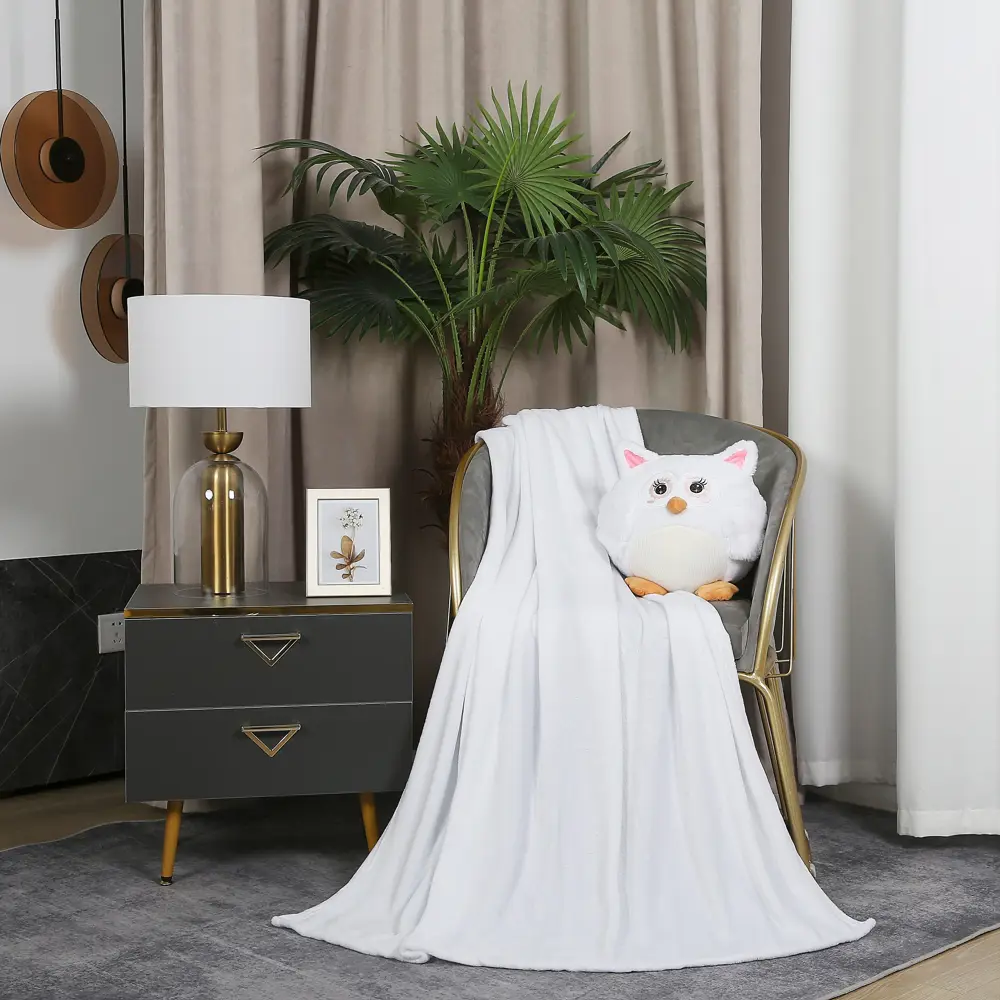 Подушка с пледом Сова 130x180 см велсофт цвет белый Santreyd STLM-2023912 - Вид №3