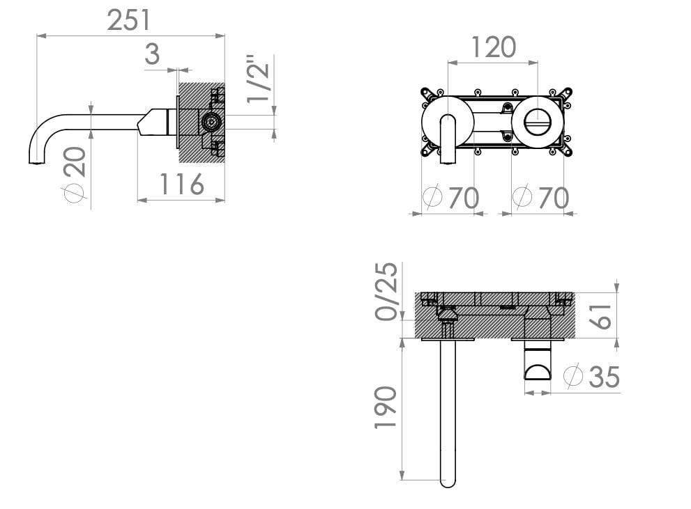 Смеситель для раковины из нержавеющей стали Radomonte Dun ARCH-00058197 - Вид №5