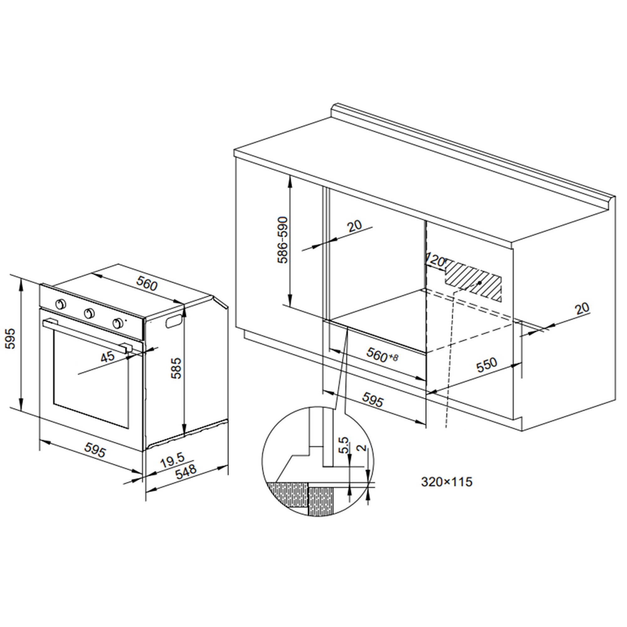 9173490 Электрический духовой шкаф NORDFROST HM 6080 B черный STDN-0108531 - Вид №6
