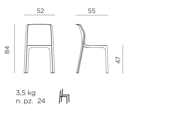 Штабелируемый садовый стул Nardi Net Collection ARCH-00082830 - Вид №11