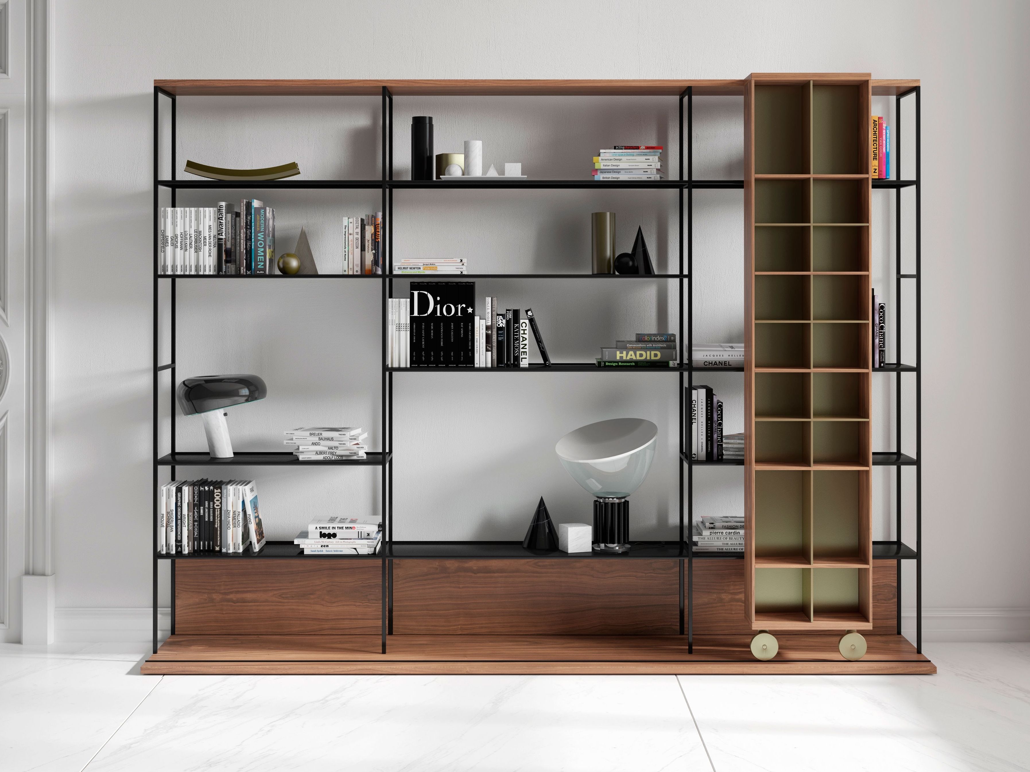 Деревянный книжный шкаф на колесах Punt Literatura ARCH-00034358 - Вид №21