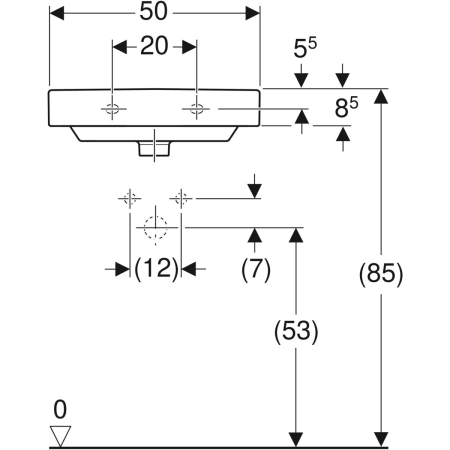 500.256.01.1 Раковина Geberit Smyle Square Geberit  - Вид №3