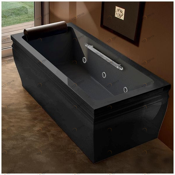 Ванна с гидромассажем чёрная Gruppo Treesse Blanque 1880 V1687-SX-C STDV1687SXC