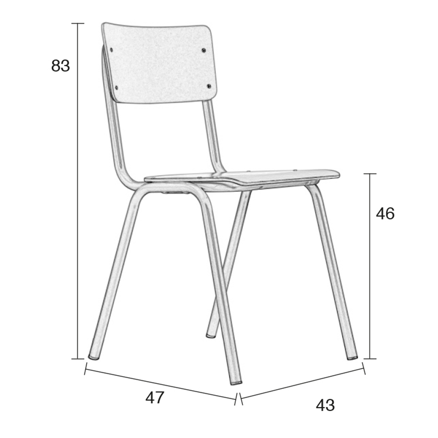 Стул Back to School желтый Zuiver 1008203 - Вид №10