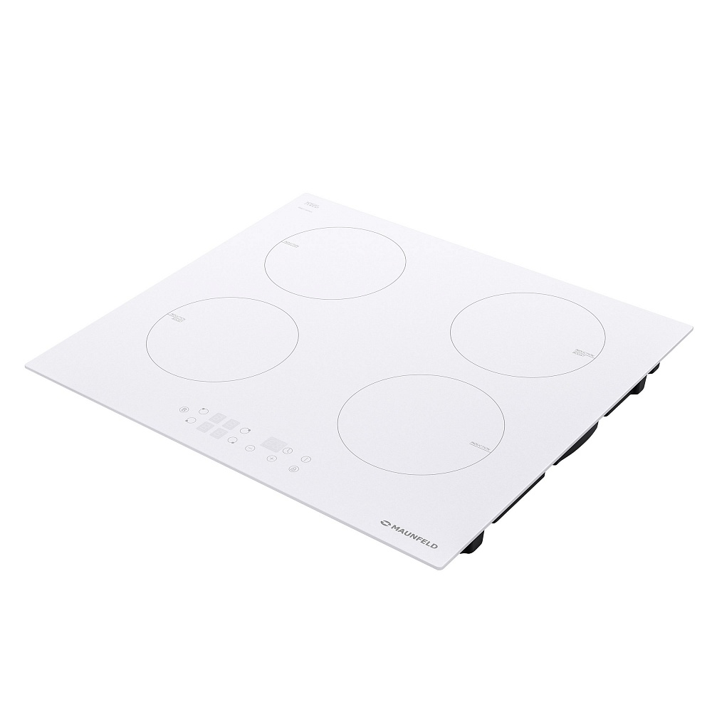 EVI.594-WH Электрическая индукционная панель / индукционная, индукционная варочная панель 60см, сенсорное управление, индикация нагрева, таймер, 2 бустера, защита от детей, детектор диаметра посуды, белая Maunfeld Maunfeld Light Santreyd  - Вид №3