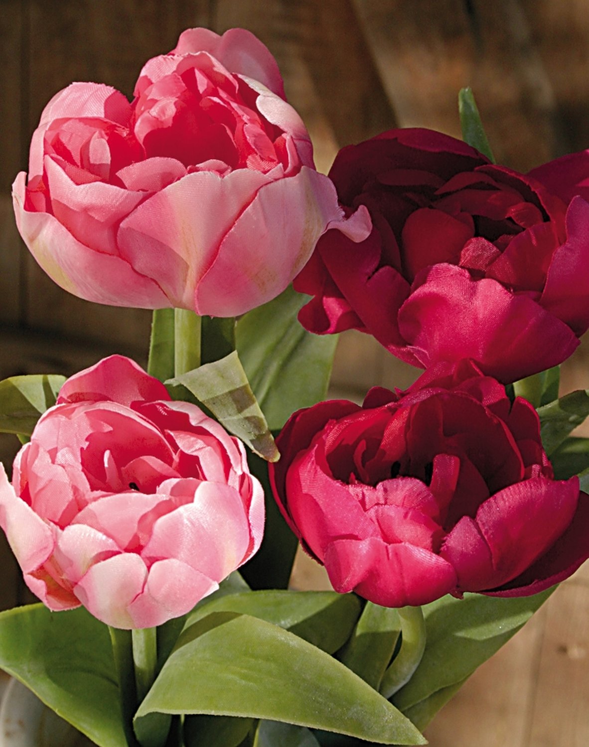 2990 515 a3 Тюльпан шелковые цветы, 2 штуки, 45 см, розовый H-andreas  - Вид №2