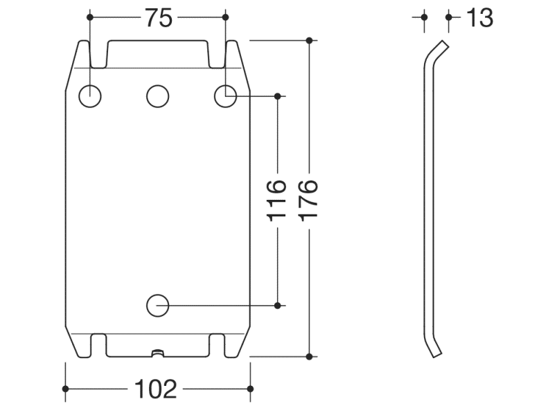 802.50.001XA Монтажная пластина HEWI Serie 802 LifeSystem  - Вид №1