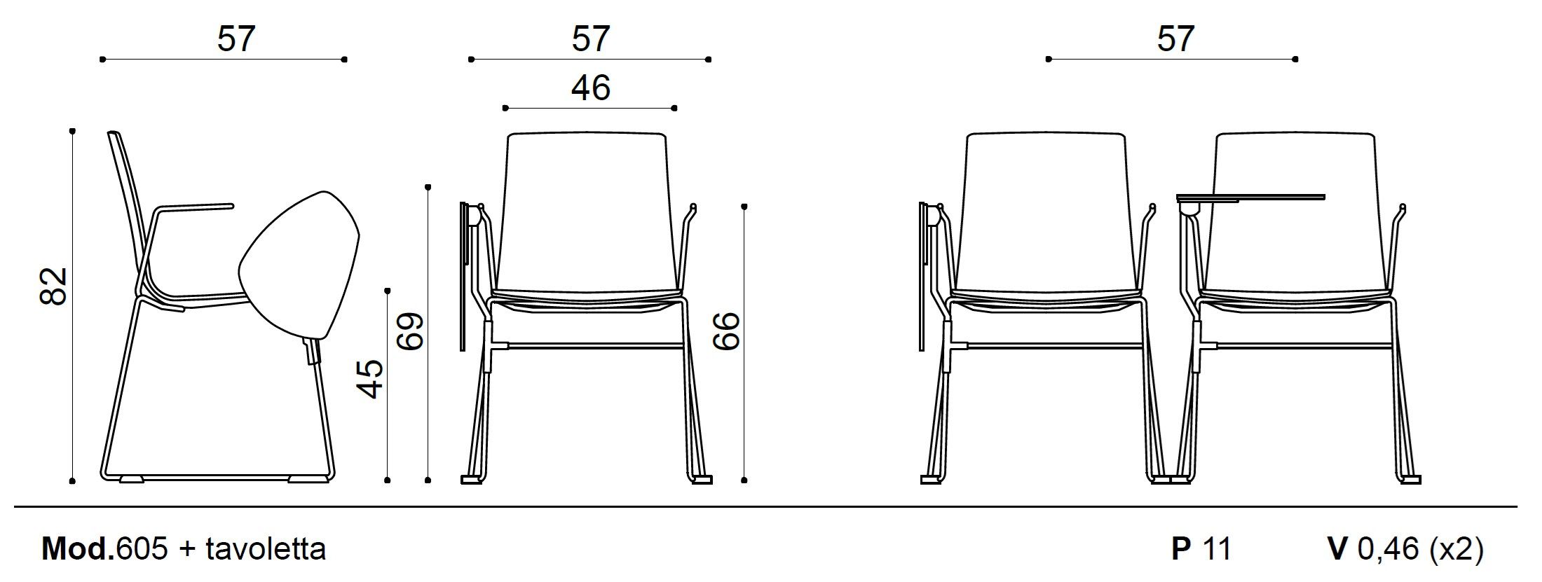 Штабелируемый стул с подлокотниками Ares Line Woody ARCH-00056913 - Вид №12