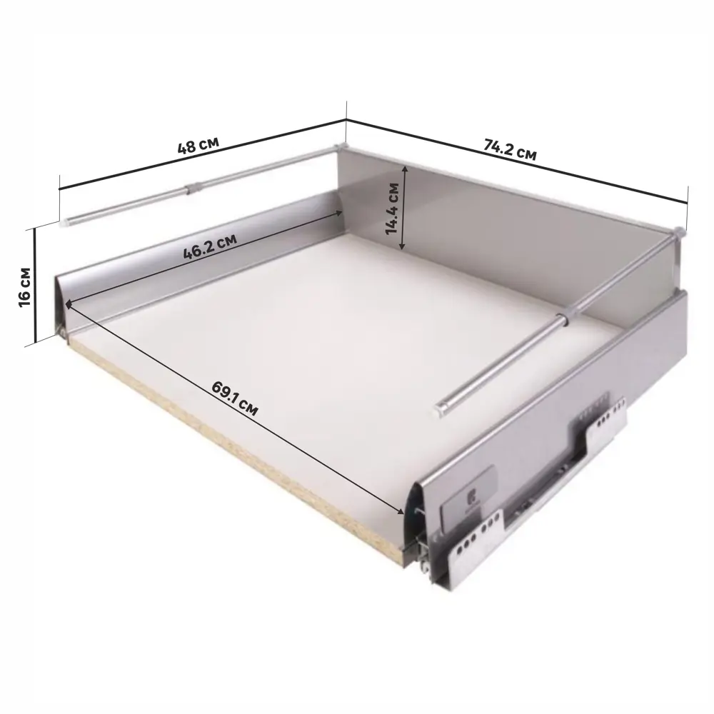 Ящик Delinia высокий с доводчиком 74.2х16х48 см металл STLM-2044345 - Вид №1