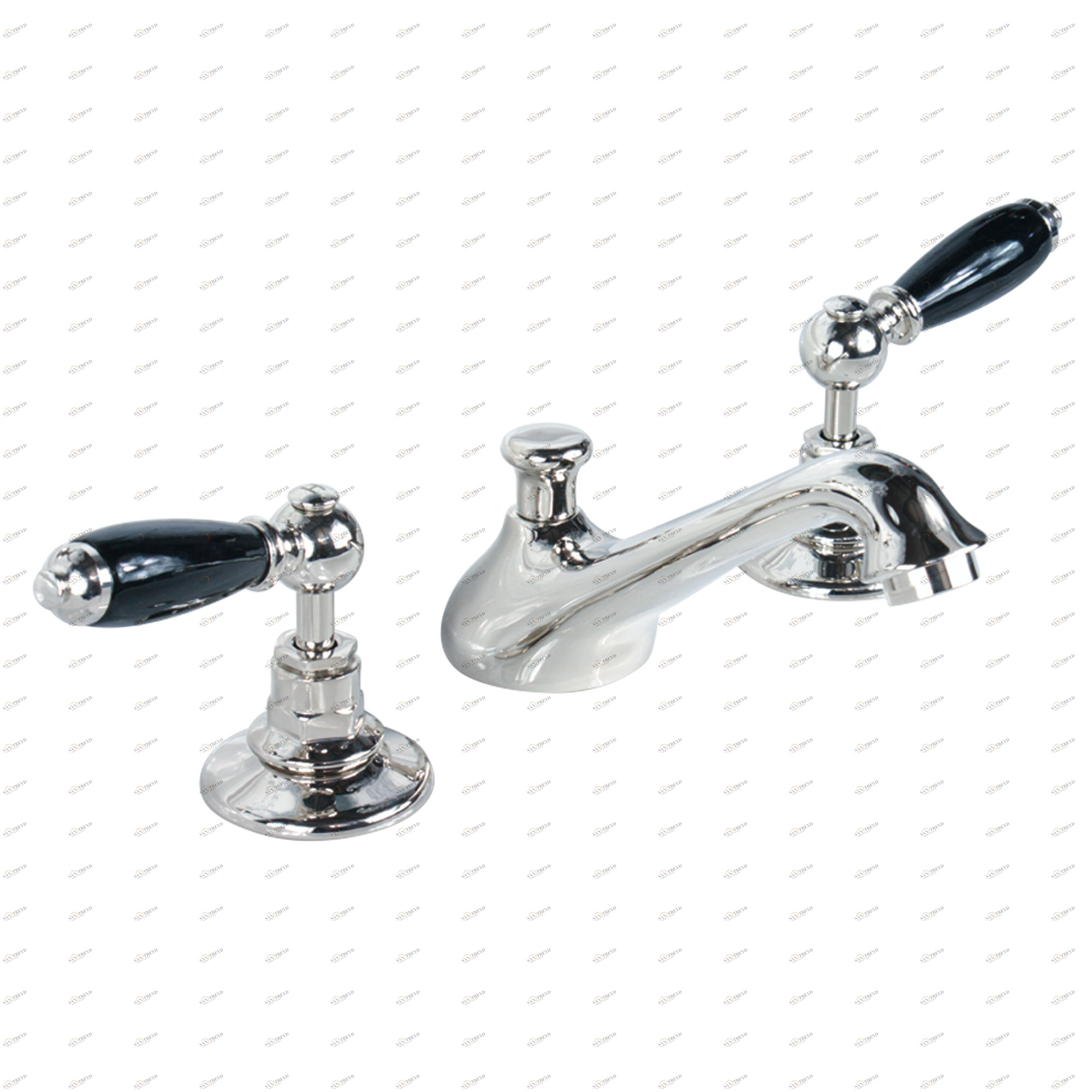 Traditional bathrooms БРАЙТОН смеситель для умывальника на 3 отверстия Tb400.514bl.nk 