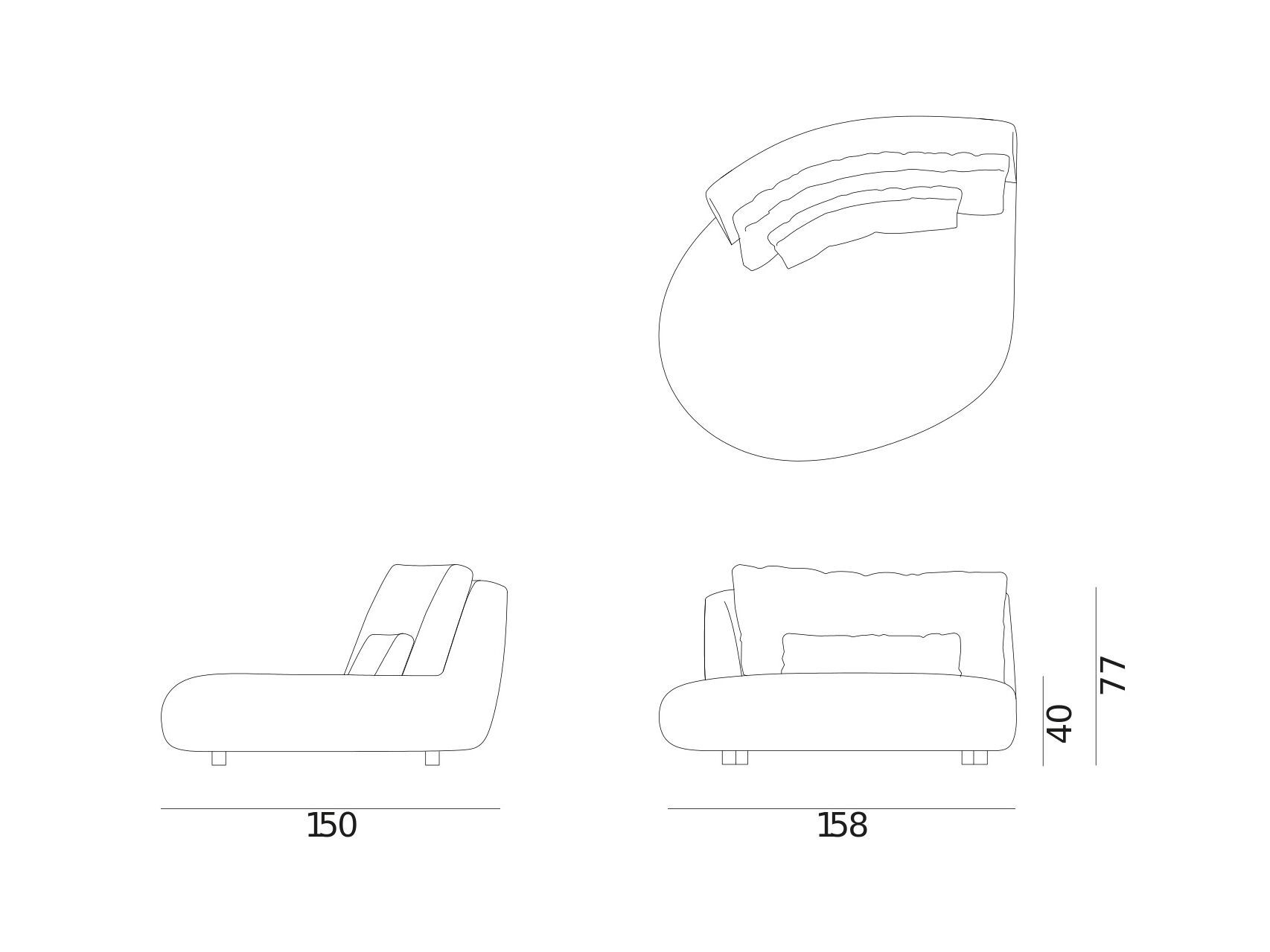 Тканевый модульный садовый диван Exteta Moonlight ARCH-00030262 - Вид №21