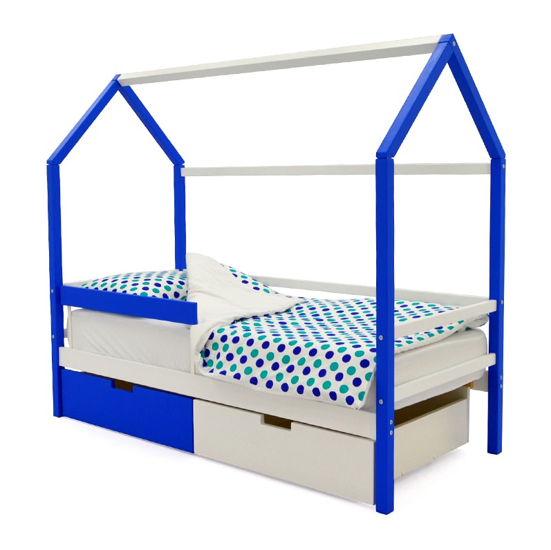 Кровать-домик детская сине-белая Svogen БЕЛЬМАРКО  00-3833081 Синий Santreyd  - Вид №2